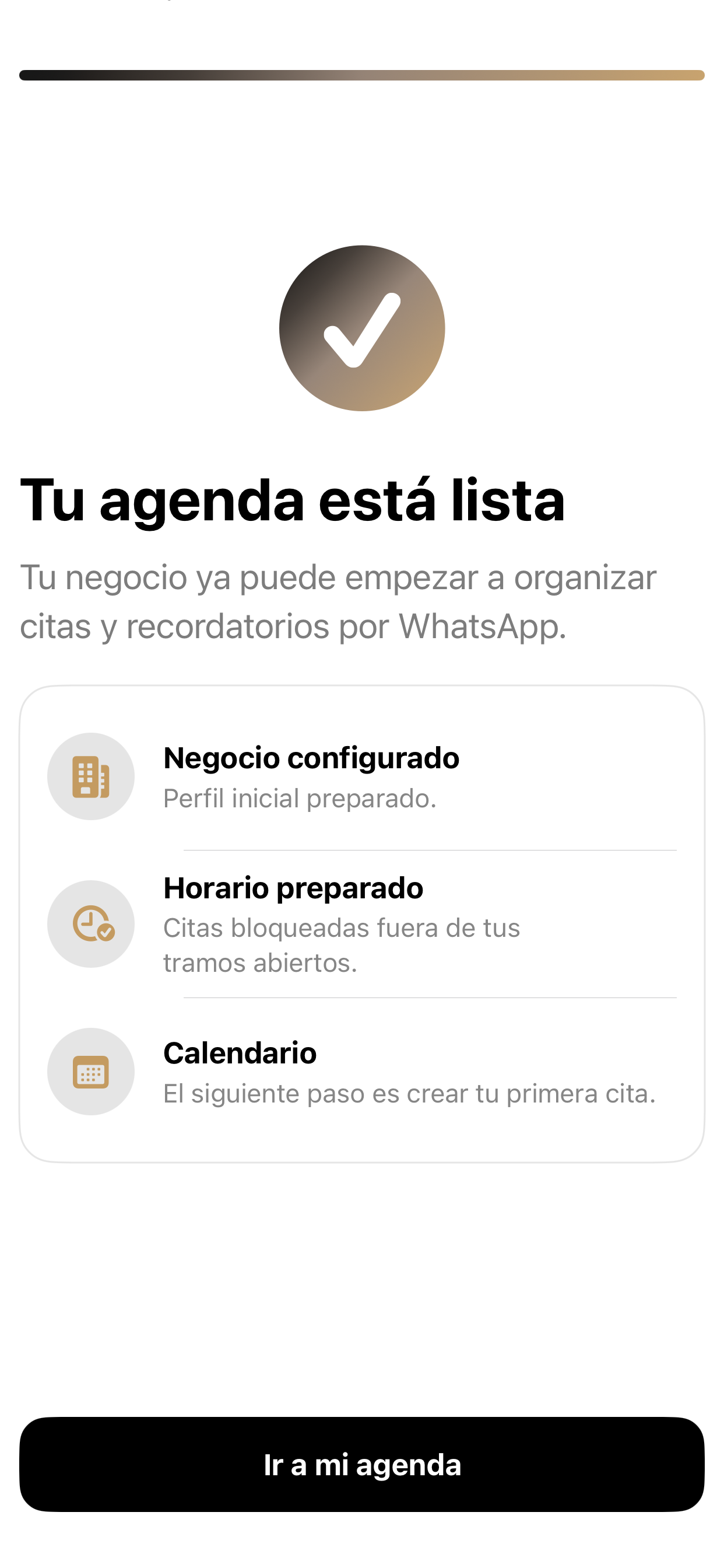 Agenda real de CitasApp lista para trabajar